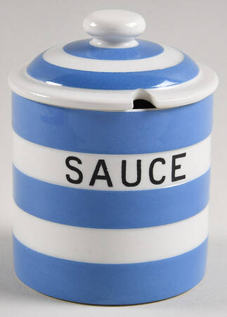 Cornish Blue White (Shield and TG Green) Sauce Jar & Lid