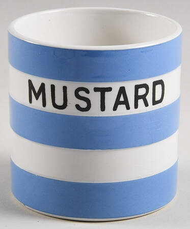 Cornish Blue White (Shield and TG Green) Mustard Jar No Lid