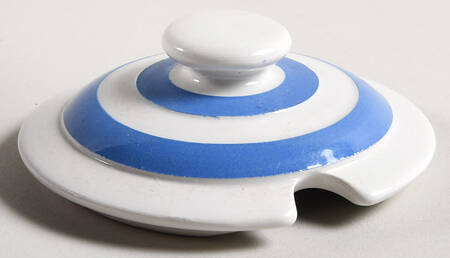 Cornish Blue White (Shield and TG Green) Lid for Mustard Jar