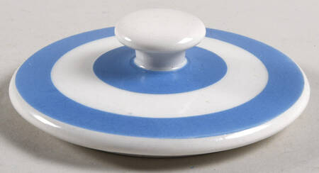 Cornish Blue White (Shield and TG Green) Lid for 6" Storage Jar