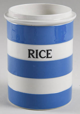 Cornish Blue White (Shield and TG Green) Rice Canister No Lid