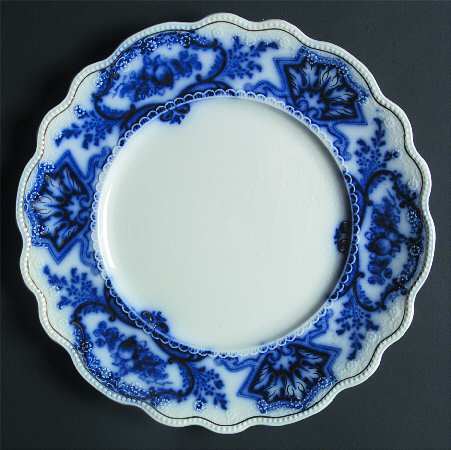 Alaska (Flow Blue, Gold Ring) by Grindley