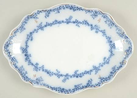 Aldine (Flow Blue) 12" Oval Serving Platter by Grindley