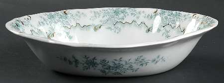 Antique Green 9" Oval Vegetable Bowl