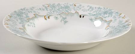 Antique Green Rim Soup Bowl