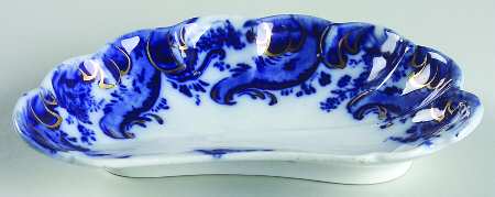 Argyle (Flow Blue) Bone Dish