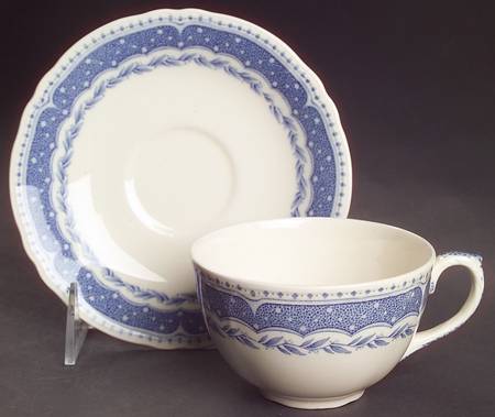 Avon Blue (Earthenware) Flat Cup & Saucer Set