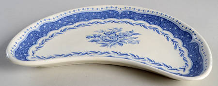 Avon Blue (Earthenware) Crescent Salad Plate
