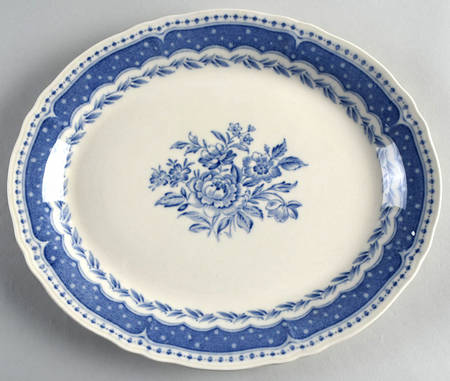 Avon Blue (Earthenware) 12" Oval Serving Platter