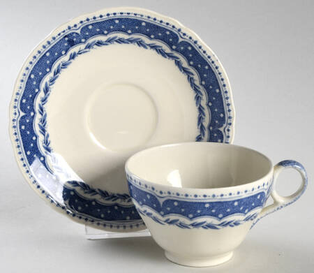 Avon Blue (Earthenware) Flat Cup & Saucer Set