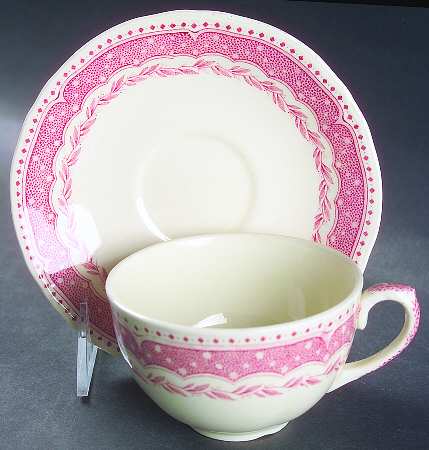 Avon Pink (Earthenware) Flat Cup & Saucer Set