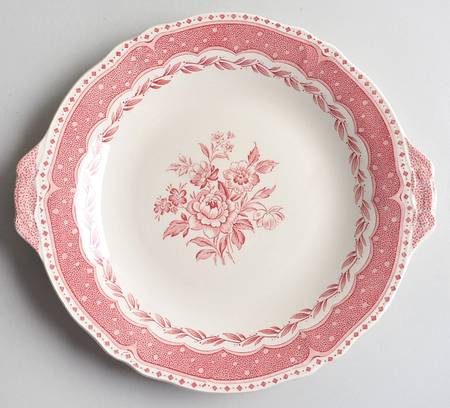 Avon Pink (Earthenware) Handled Cake Plate