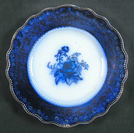Blue Rose (Flow Blue) Bread & Butter Plate