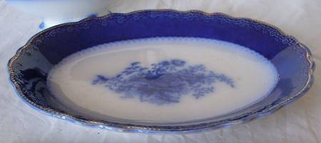 Blue Rose (Flow Blue) Relish/Gravy Underplate
