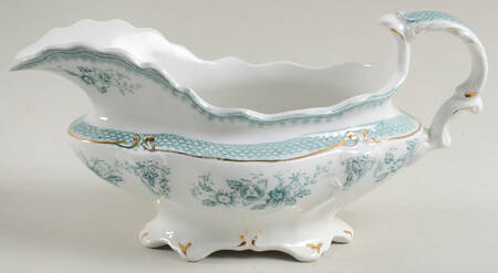 Brussels Green (Gold Trim) Gravy Boat
