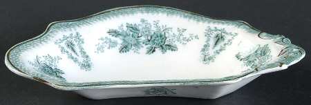 Brussels Green (Gold Trim) Bone Dish
