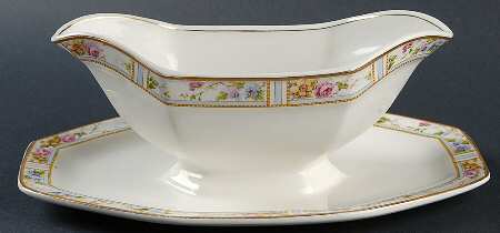 Carmona (Smooth Edge) Gravy Boat with Attached Underplate by Grindley