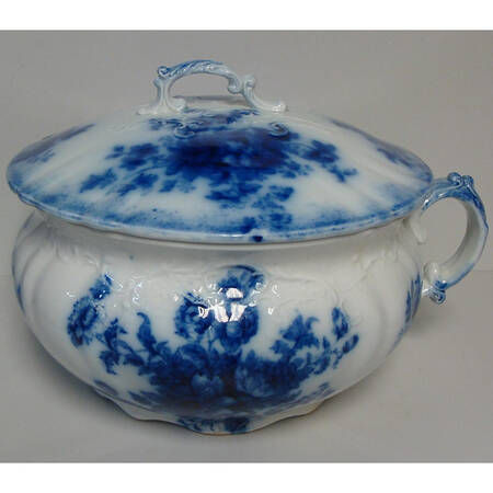 Chatsworth Blue (No Gold Accents) Chamber Pot & Lid