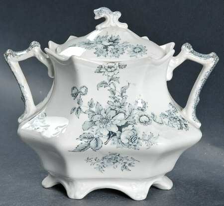 Chatsworth Blue Gray (No Gold) Sugar Bowl & Lid