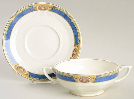 Chelmsford Footed Cream Soup Bowl & Saucer Set