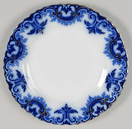 Clifton (Flow Blue, Gold Trim) Luncheon Plate