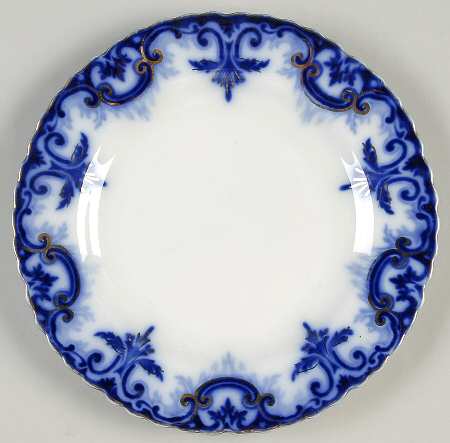 Clifton (Flow Blue, Gold Trim) Salad Plate