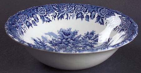 Country Style Blue Coupe Cereal Bowl