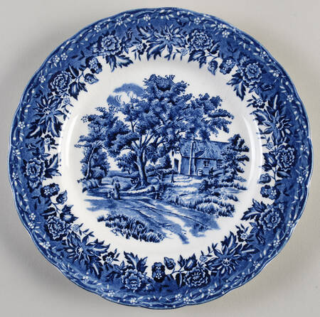 Country Style Blue Salad Plate