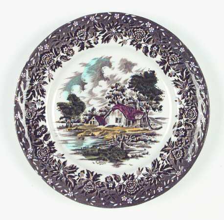 Country Style Gray Black Multicolor Bread & Butter Plate