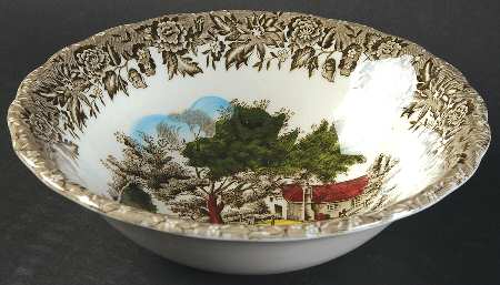 Country Style Gray Black Multicolor Coupe Cereal Bowl