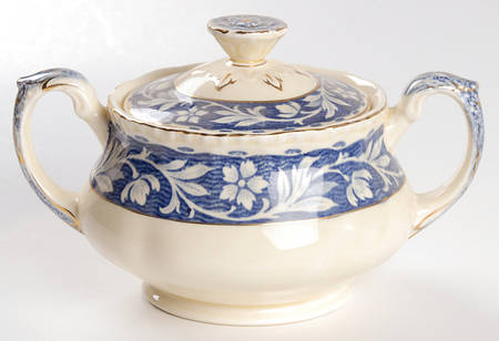 Elysian (Cream & Blue) Sugar Bowl & Lid