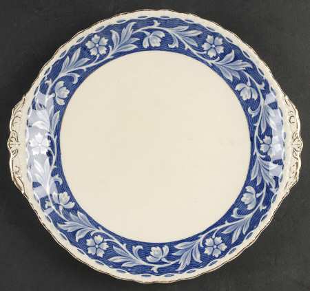 Elysian (Cream & Blue) Handled Cake Plate