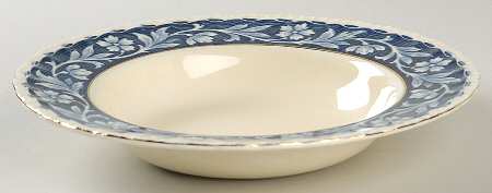 Elysian (Cream & Blue) Rim Soup Bowl