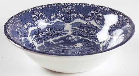English Country Inns Blue Coupe Cereal Bowl
