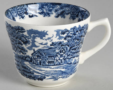 English Country Inns Blue Flat Cup