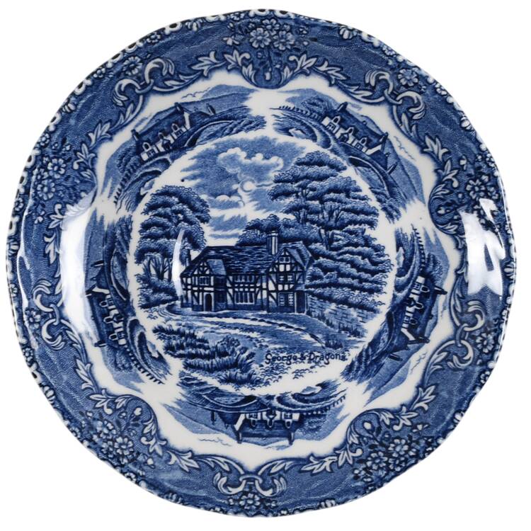 English Country Inns Blue Saucer for Flat Cup