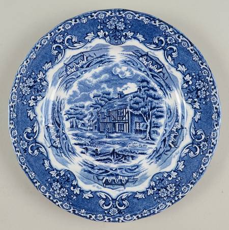 English Country Inns Blue Salad Plate