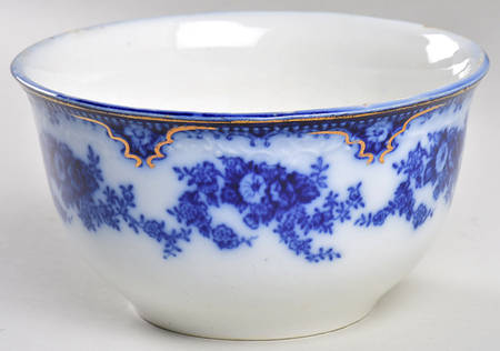 Florida (Flow Blue, Gold Trim) Cranberry Bowl