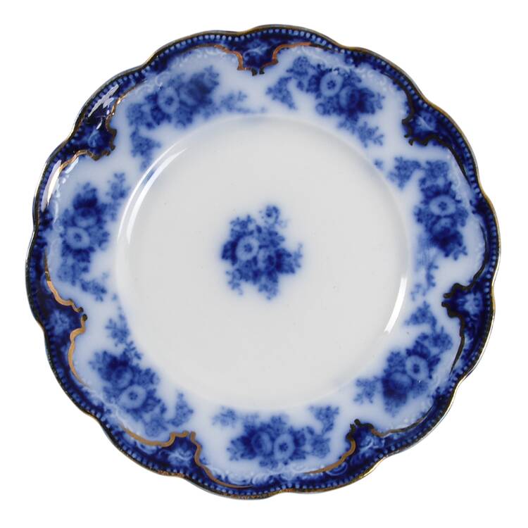 Florida (Flow Blue, Gold Trim) Bread & Butter Plate