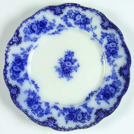 Florida (Flow Blue, Gold Trim) Salad Plate