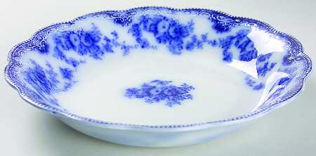 Florida (Flow Blue, Gold Trim) Coupe Soup Bowl