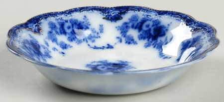 Florida (Flow Blue, Gold Trim) Fruit/Dessert (Sauce) Bowl