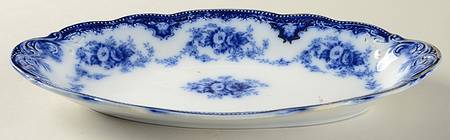 Florida (Flow Blue, Gold Trim) Relish/Gravy Underplate