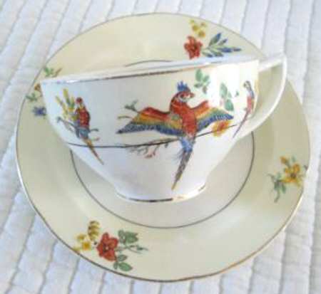 The Gay Macaw Flat Cup & Saucer Set