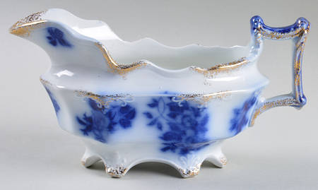 Gironde (Flow Blue, Daubs) Gravy Boat