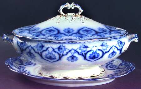Haddon (Flow Blue) Tureen & Lid w/Underplate