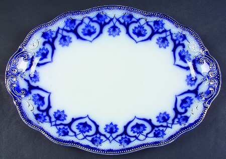 Haddon (Flow Blue) 16" Oval Serving Platter