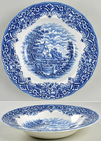 Homeland Blue Large Rim Soup Bowl