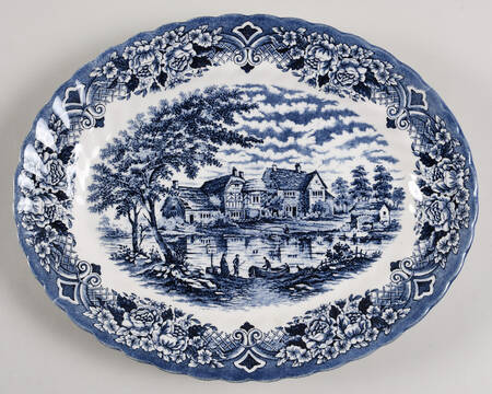 Homeland Blue 12" Oval Serving Platter