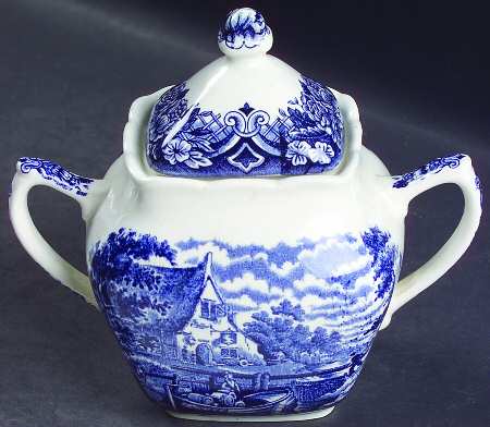 Homeland Blue Sugar Bowl & Lid